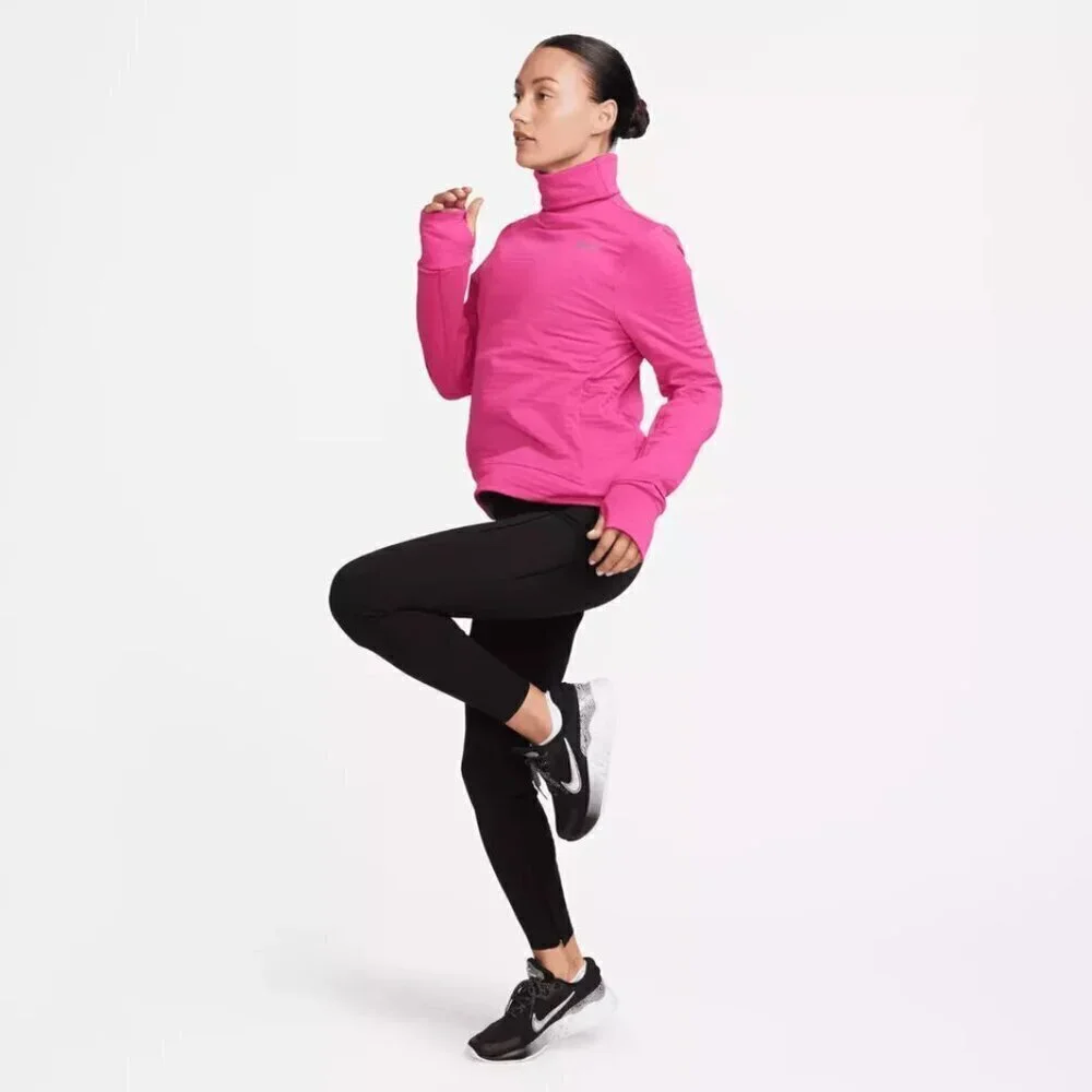 NWT Nike Therma Fit Element Swift Turtleneck Pink Running Top